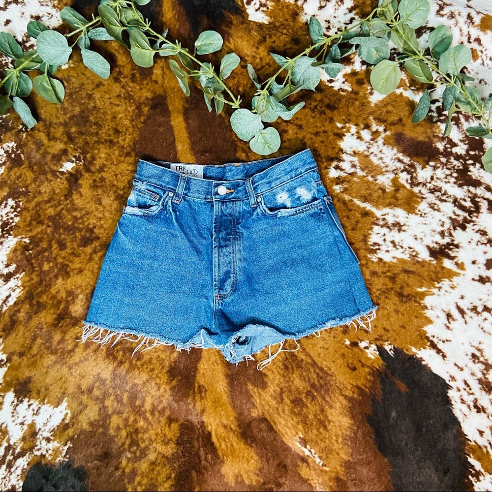 2/15 ✨Anthro Distressed Denim High Waisted Shorts